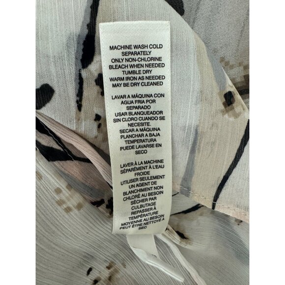 White House Black Market Floral Chiffon Cold Shoulder Hi-Low Blouse Top Size XS - Picture 10 of 10